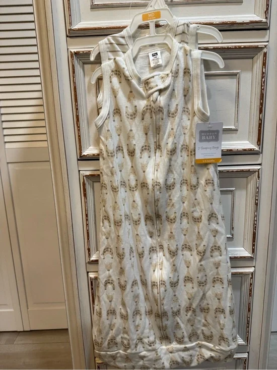 Hudson Baby Beige & White Giraffe Sleep Sack