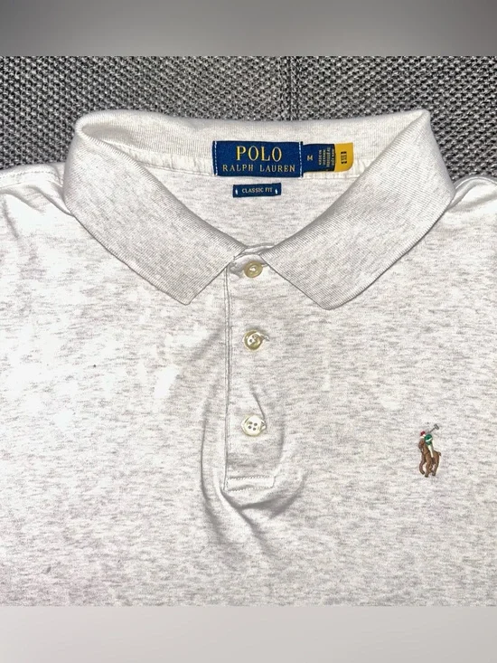 Polo Ralph Lauren Heather Gray Classic Fit Polo Shirt Medium