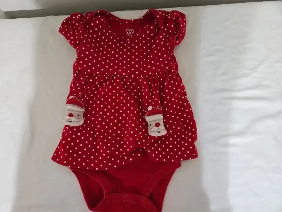 Just one you by Carter's 3 months red and white polka dot Christmas one piece