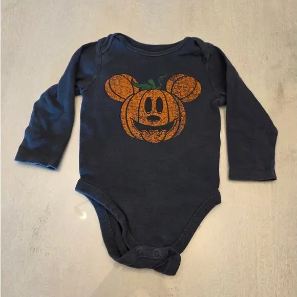 Disney Baby Mickey Mouse Halloween Bodysuit SZ 6-12Months Spooky Season