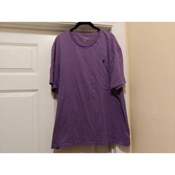 Polo Ralph Lauren Mens XXL Purple Heathered Cotton Short Sleeve Pony T-Shirt