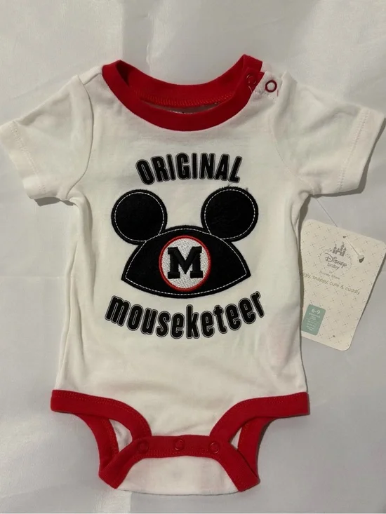Disney White & Red Original Mouseketeer Baby Onesie