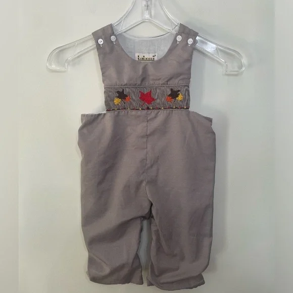 Babeeni Smocked Gingham Autum Toddler Overalls