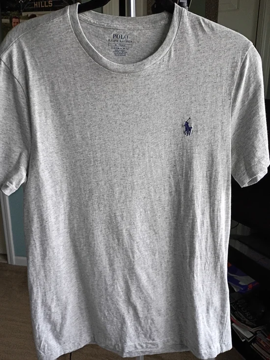 Polo by Ralph Lauren Light Gray Crew Neck Tee with Navy Pony