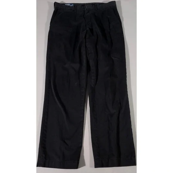Polo Ralph Lauren Preston Pant Mens 34x34 Black Cotton Chino Trousers Straight
