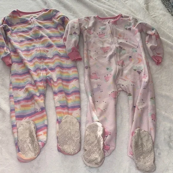 Kids Headquarters Pink Footies One Pieces Cozy Sleepwear 4T