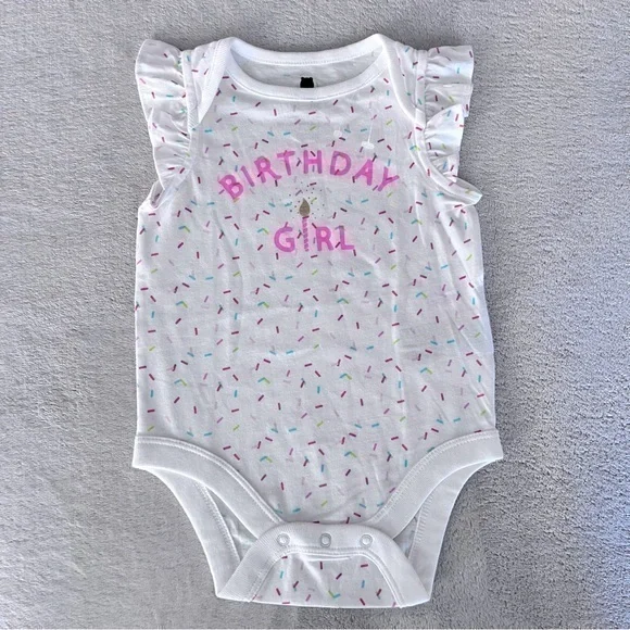 NWOT Baby Gap Birthday Girl confetti onesie size 3-6 months
