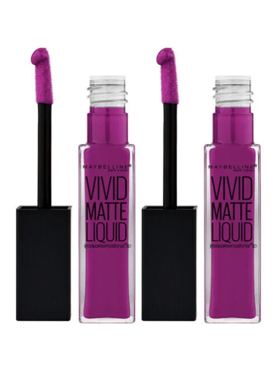 2-Pack NEW Maybelline Vivid Liquid Matte Lipstick in 42 Orchid Shock (Sealed)