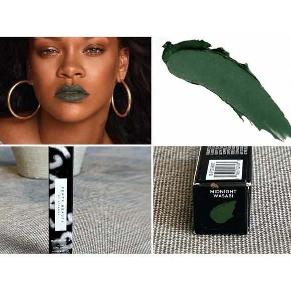 Fenty Beauty Mattemoiselle Plush Matte Lipstick Midnight Wasabi Wicked Green New