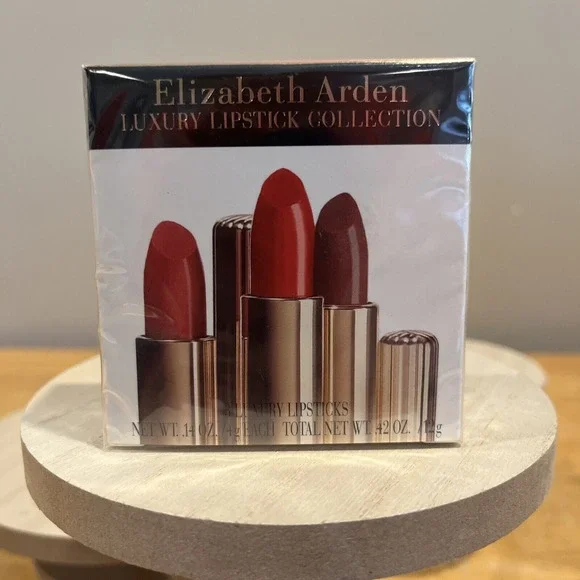 Elizabeth Arden Vtg Luxury Lipstick Collection Cocoa Chic Lacquer Red  Gold Case