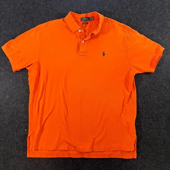 Polo Ralph Lauren Shirt Mens XL Orange Classic Fit Pique Pony Logo Short Sleeve