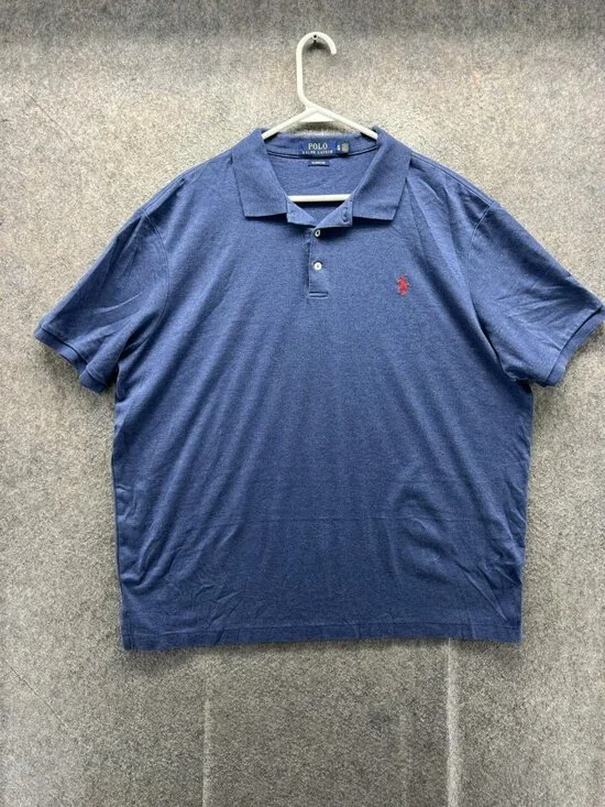 Polo Ralph Lauren Polo Shirt Men XL Blue Classic Fit Pony Jersey Casual