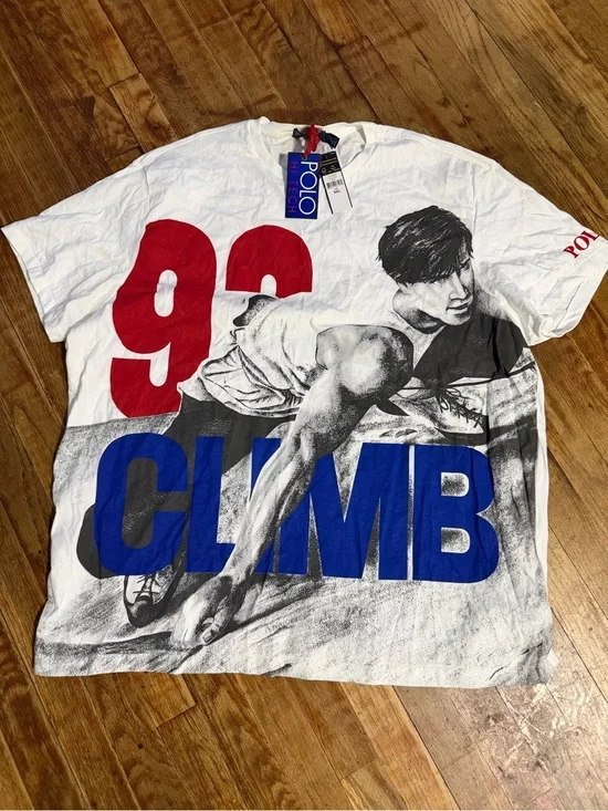 Polo by Ralph Lauren White Graphic 'Climb' Crew Neck T-Shirt