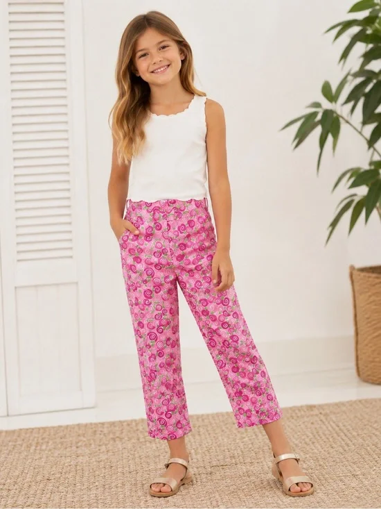 Lilly Pulitzer Loren Capri Escargot Snails Pink 10 Girls Vintage