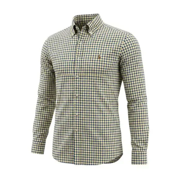Polo Ralph Lauren Custom Fit Button Down Check Shirt Yellow Blue Men M