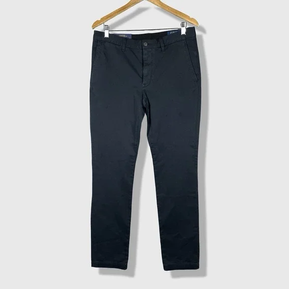 Polo Ralph Lauren Pants Mens32x32 Aviator Navy Chino Slim Fit Stretch Preppy