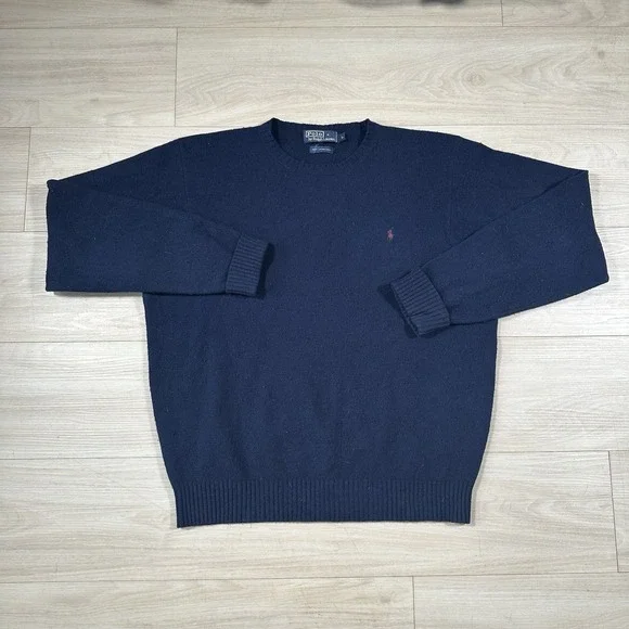 Polo Ralph Lauren Sweater Men's Size Large 100% Lambswool Pullover Long Sleeve