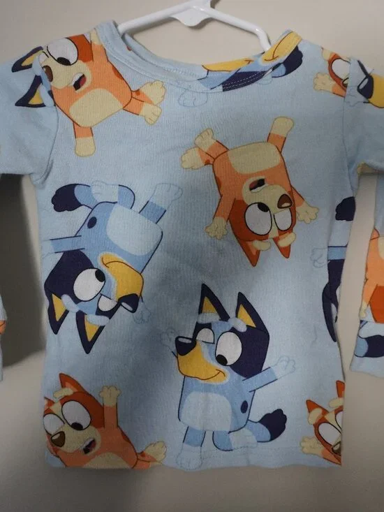 Blue Cartoon Puppy Kids Pajama Set - Soft Sleep Top