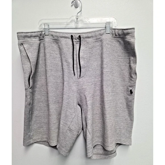 POLO RALPH LAUREN Men's 2XBIG Grey Heather Knit Tech Sweat Shorts Pony Logo