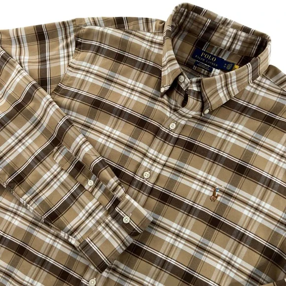 Polo Ralph Lauren Classic Fit Performance Plaid Button Down Shirt Men XL Preppy