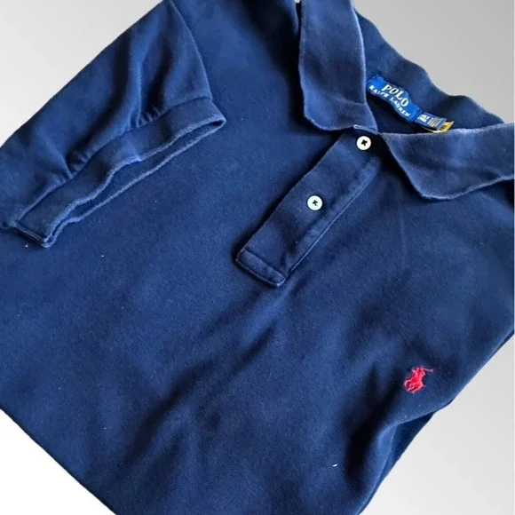 Polo Ralph Lauren Polo Men's‎ 2XLT Navy w/ Red Embroidered Pony Short Sleeve