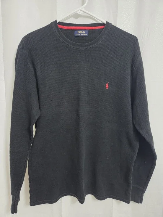 Polo Ralph Lauren Black Long Sleeve Thermal Size Large