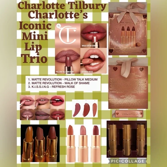 Charlotte Tilbury Iconic Mini Lip Trio shades listed in description NIB