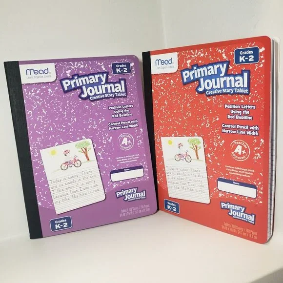 SET of 2 Journal Primary Composition Notebooks Notebook Writing School Supplies