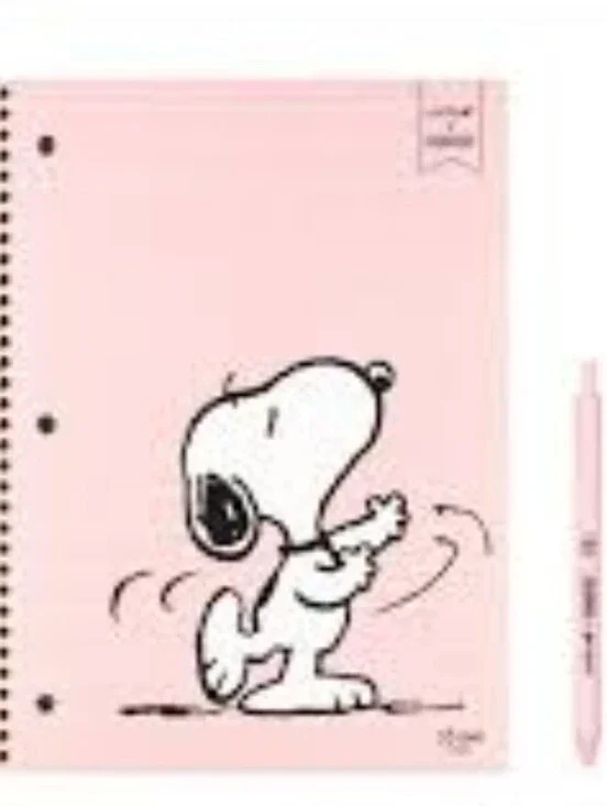 Yoobi X Peanuts Snoopy Spiral Notebook w/Pen