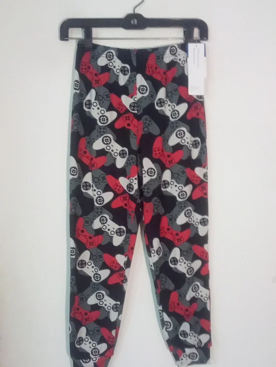 Jellyfish Kids Controller Print Sleep Pants Sz 8 Medium NWT $18 Black, Red Gray