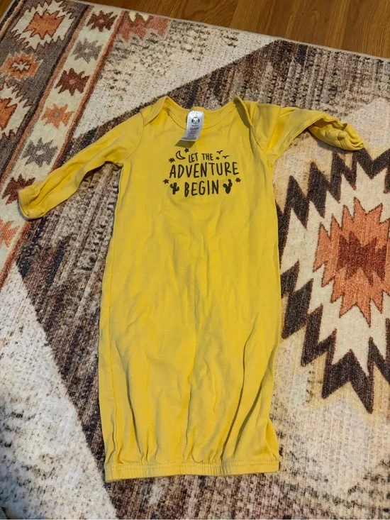Gerber Yellow 'Let The Adventure Begin' Baby Gown