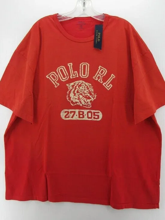 Polo Ralph Lauren Shirt 2XB Big Distressed Tiger Graphic Single Stitch