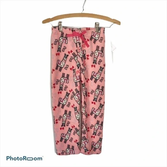 Llama Fuzzy Sleep Pants NWT Sz 6X Pink Kids Lounge