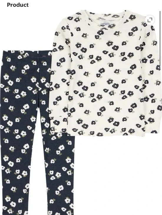Carter's Black & White Floral Pajama Set