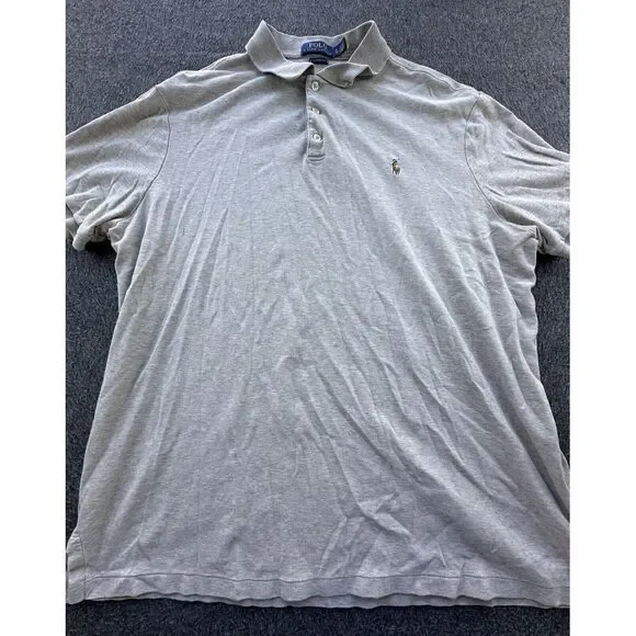 Polo Ralph Lauren Shirt Men's X-Large Beige‎ Polo Short Sleeve Classic Pullover