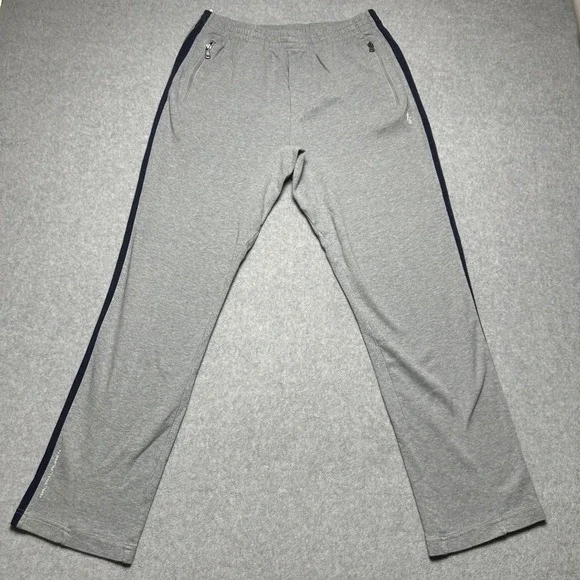 Polo Ralph Lauren Performance Mens Gray Navy Stripe Zipper Pocket Sweatpants M