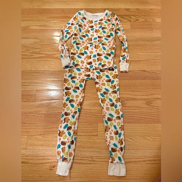 Old Navy Kids Pajama Set - Multicolor Leaf Print