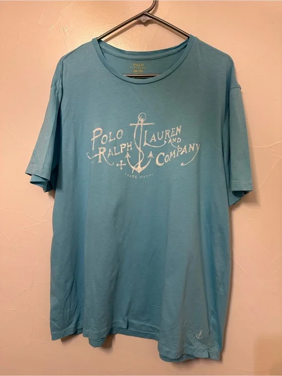Polo by Ralph Lauren Men's Turquoise Graphic Anchor Tee