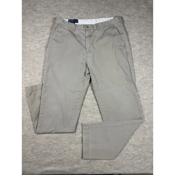 Polo Ralph Lauren Preston Pant Mens W36 L34 Beige Khaki Chino Straight Leg