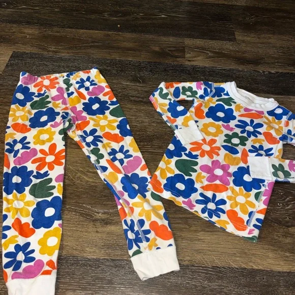 Hanna Andersson Kids Floral Print Pajama Set - White Multicolor
