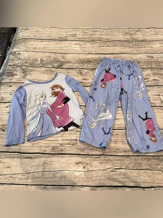 Disney Girls’ Light Blue Frozen-Themed Pajama Set Size 4t