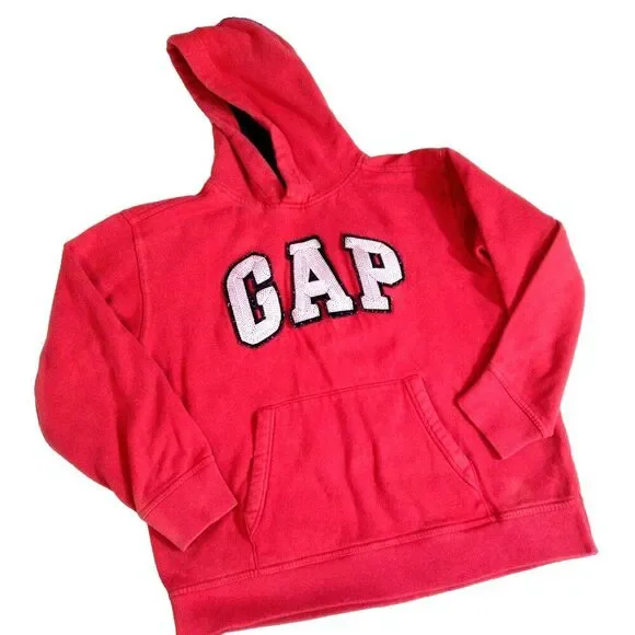 Gap Youth Hooded Sweatshirt Red Pass Through Pocket Hoodie