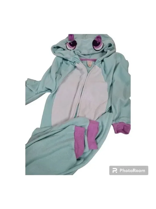 Cat & Jack Unicorn Zip Up Girls Sleeper Size L 10/12