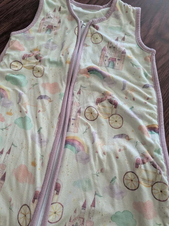 Girls' Pink Unicorn, Castle, & Carriage Sleep Sack  6-12 month