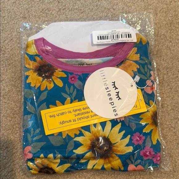 Little Sleepies Sunflower field Pajama Set - Blue and Yellow