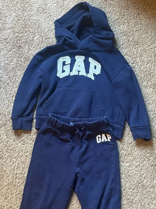 GAP Kids Navy Fleece Hoodie & Joggers Set