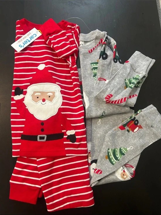 Carter's Red & Gray Holiday Kids Pajama Set