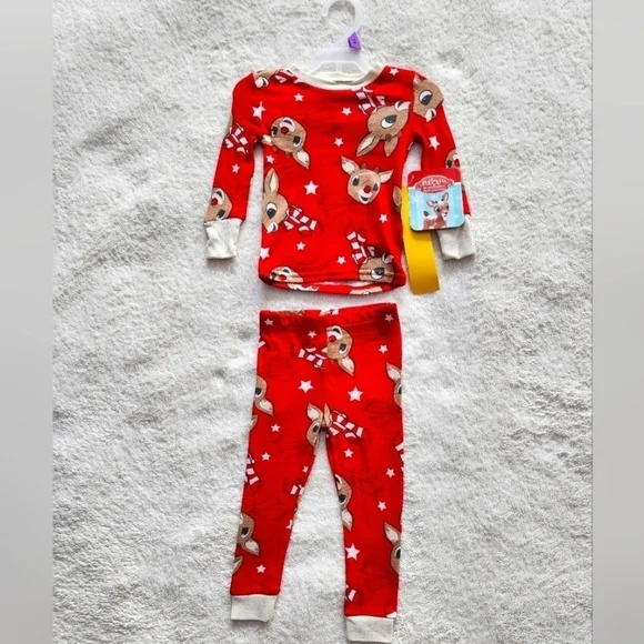 New toddler boy/ girl Christmas Rudolph the Red Nosed Reindeer pajama set
