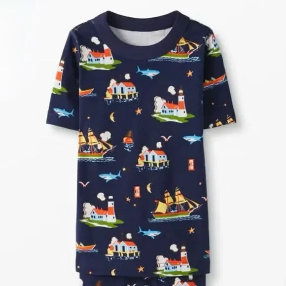 Hanna Andersson size 6-7 Pirates Cove Shirt John Pajama TOP ONLY