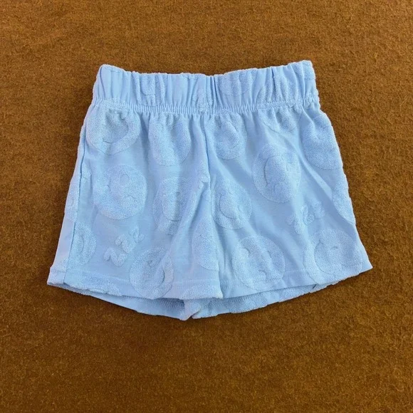 Cuddl Duds Girls Size 6/6X Blue Smiley Face ZZZ Pajama Shorts New